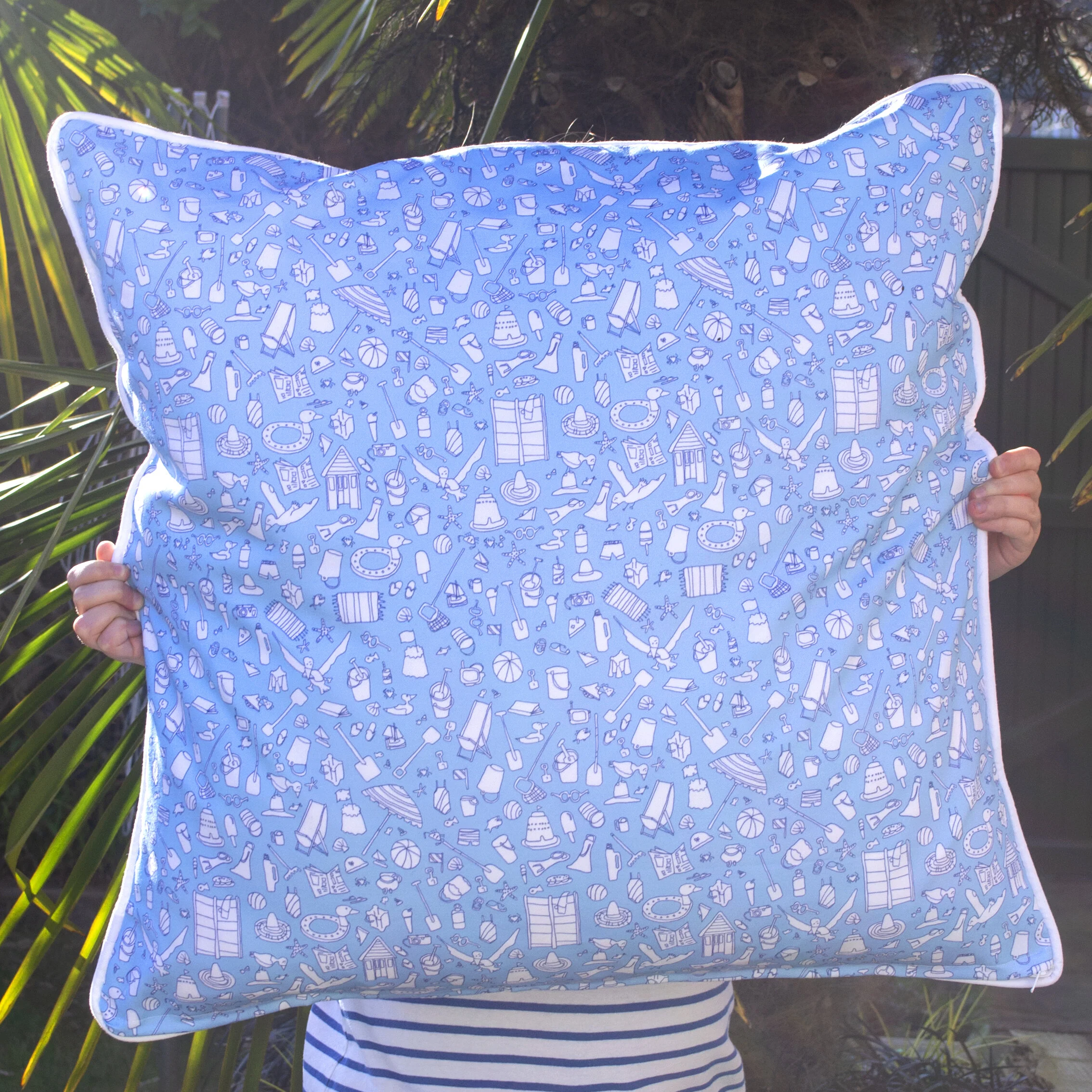Blue Seaside Floor Cushion 