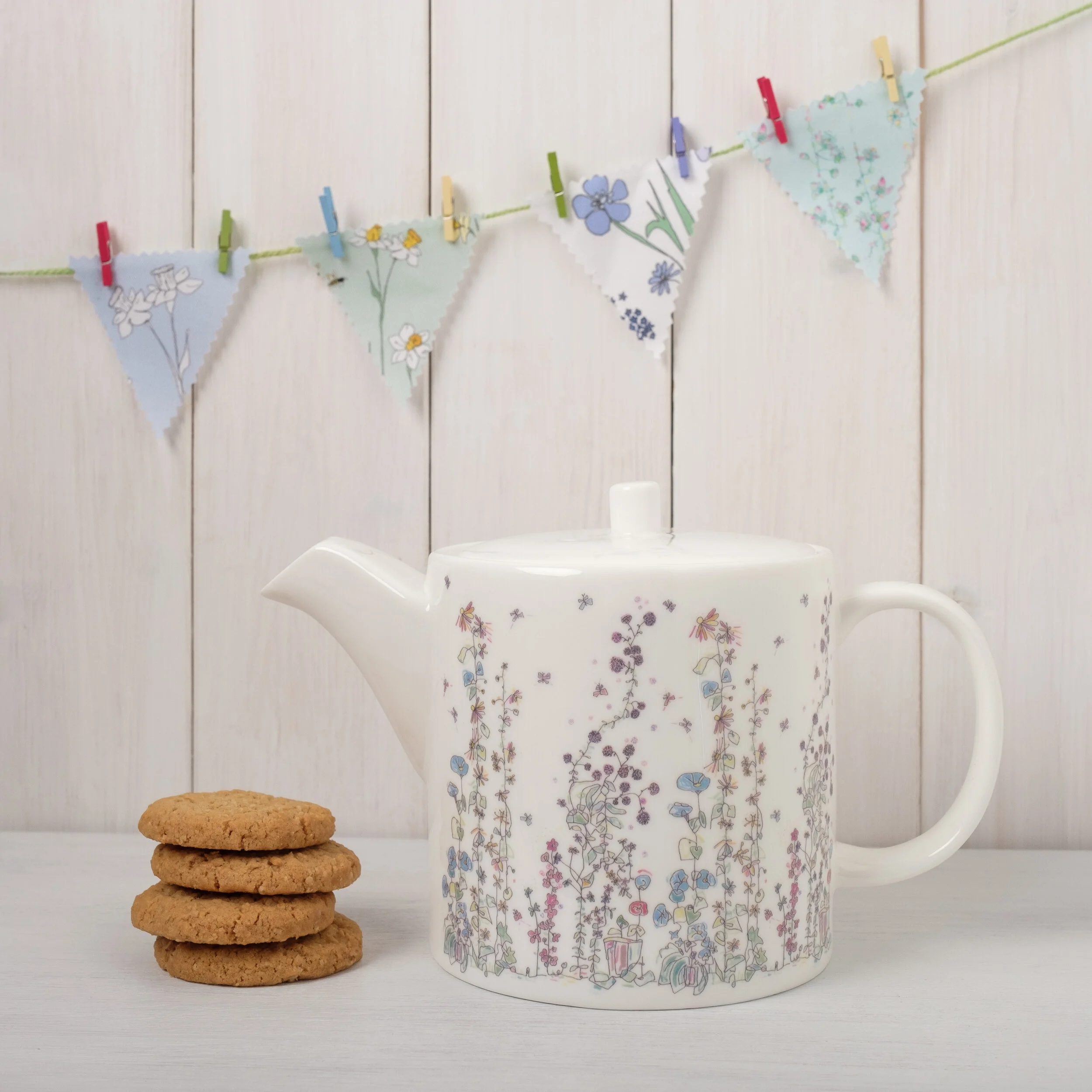 Summer Garden Bone China Teapot