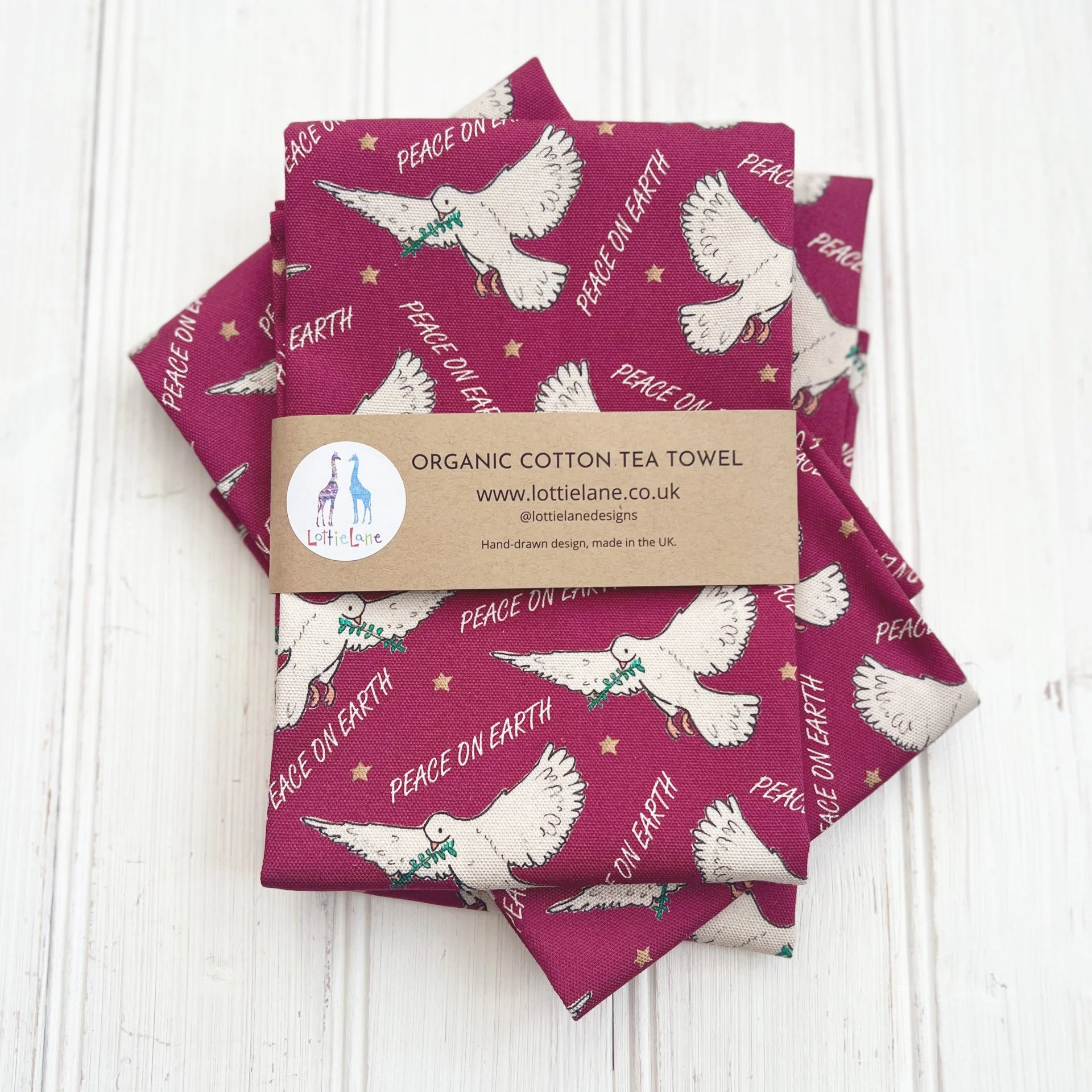 peace on earth organic cotton tea towel 00 .jpg