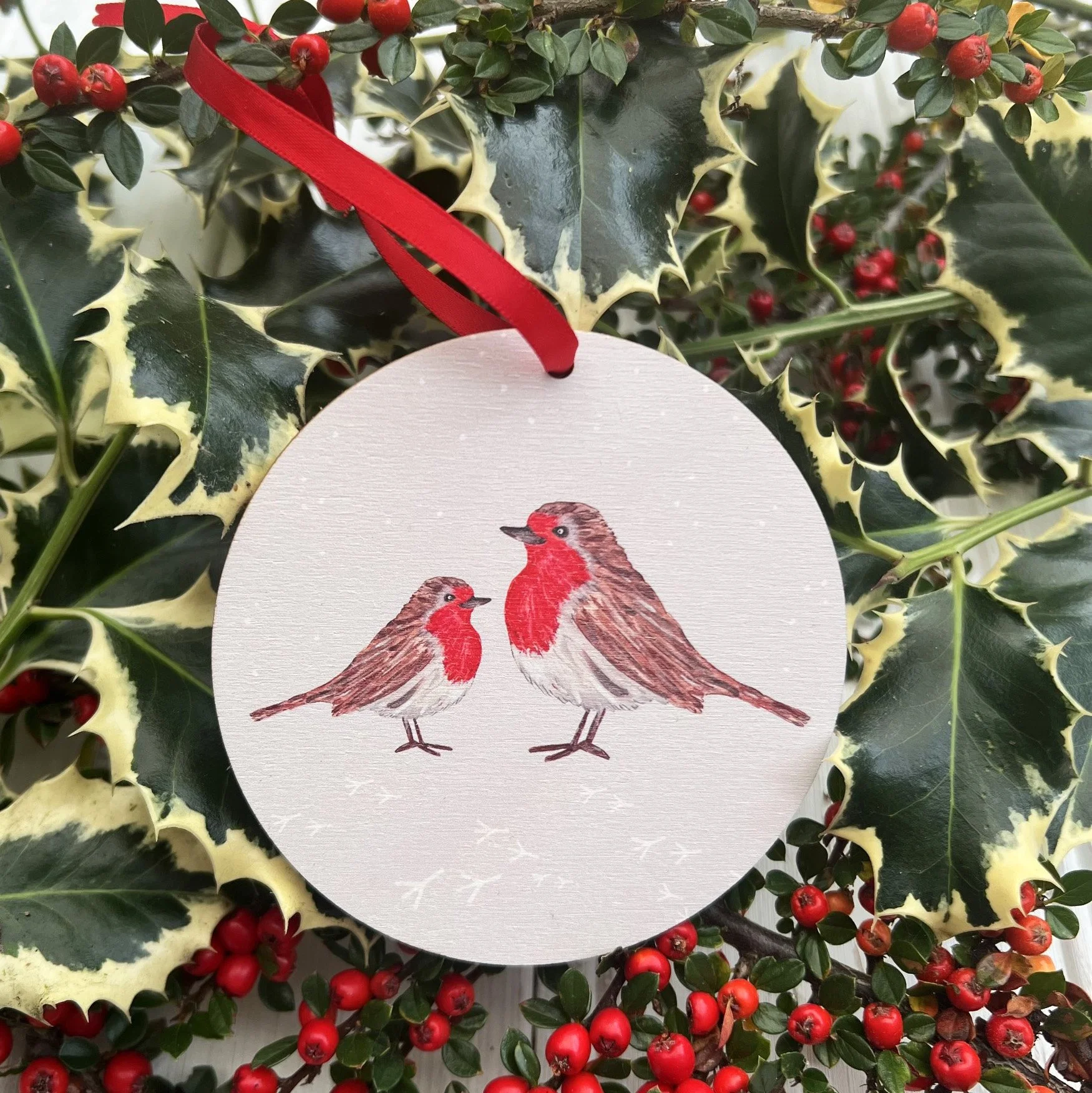 Christmas Robin Wooden Decoration