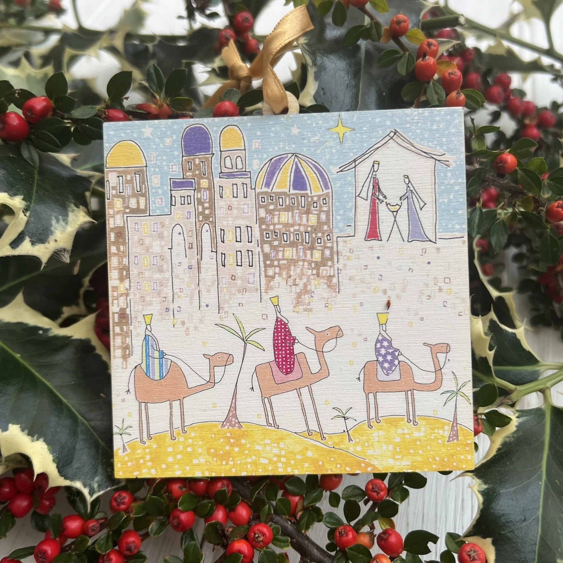 Christmas 'Following the Star' Wooden Decoration