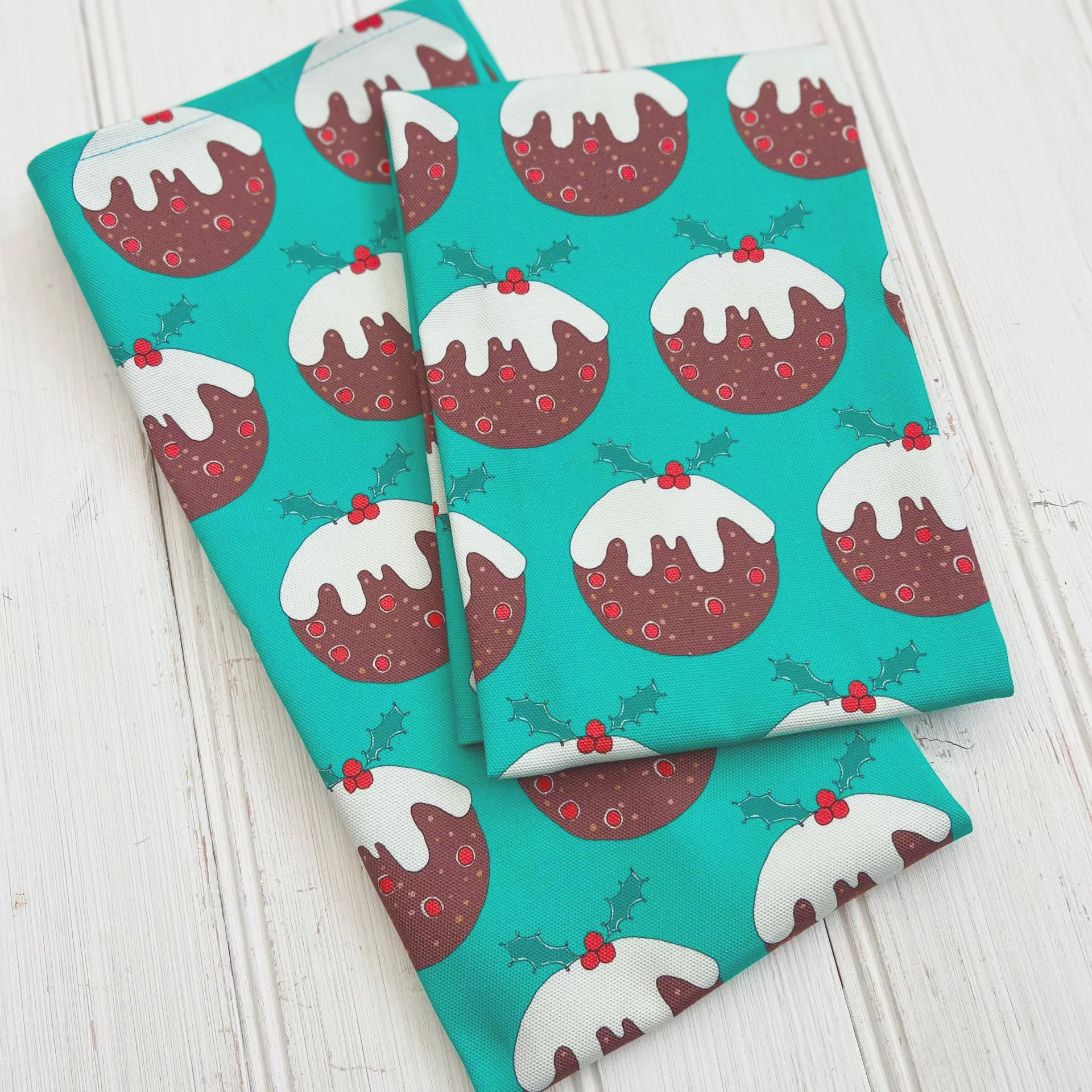 2christmas pudding organic cotton tea towel 3.jpg