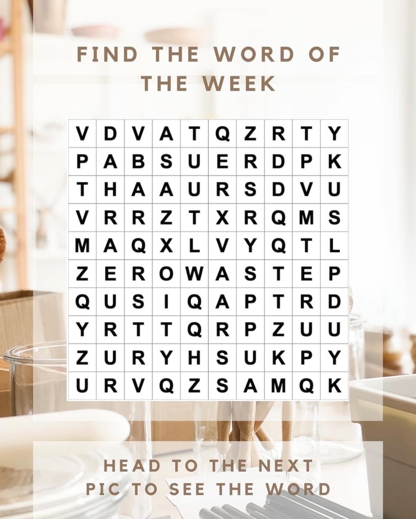 Can you find the word of the week? 🧩🧐 Swipe through to the end to see the answer! 
.
.
.
.
.
#zerowaste #sustainability #livingsustainably #ecoliving #climatechange #climateaction