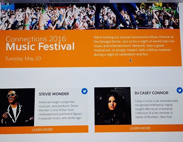 Words cannot express how excited and grateful I am to be sharing the stage with one of my idols the one and only @StevieWonder !! Dreams do come true! @Salesforce #Connections2016 #StevieWonder #idol #performanceDJ