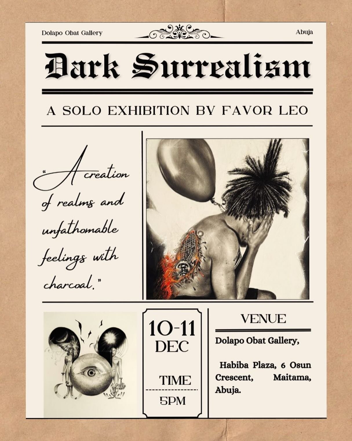 Dark surrealism, a subgenre of surrealism, challenges conventional perceptions by exploring themes of mortality, fear, and the unconscious mind. Viewers are invited to confront their own fears, anxieties, and unspoken thoughts. This exhibition captur