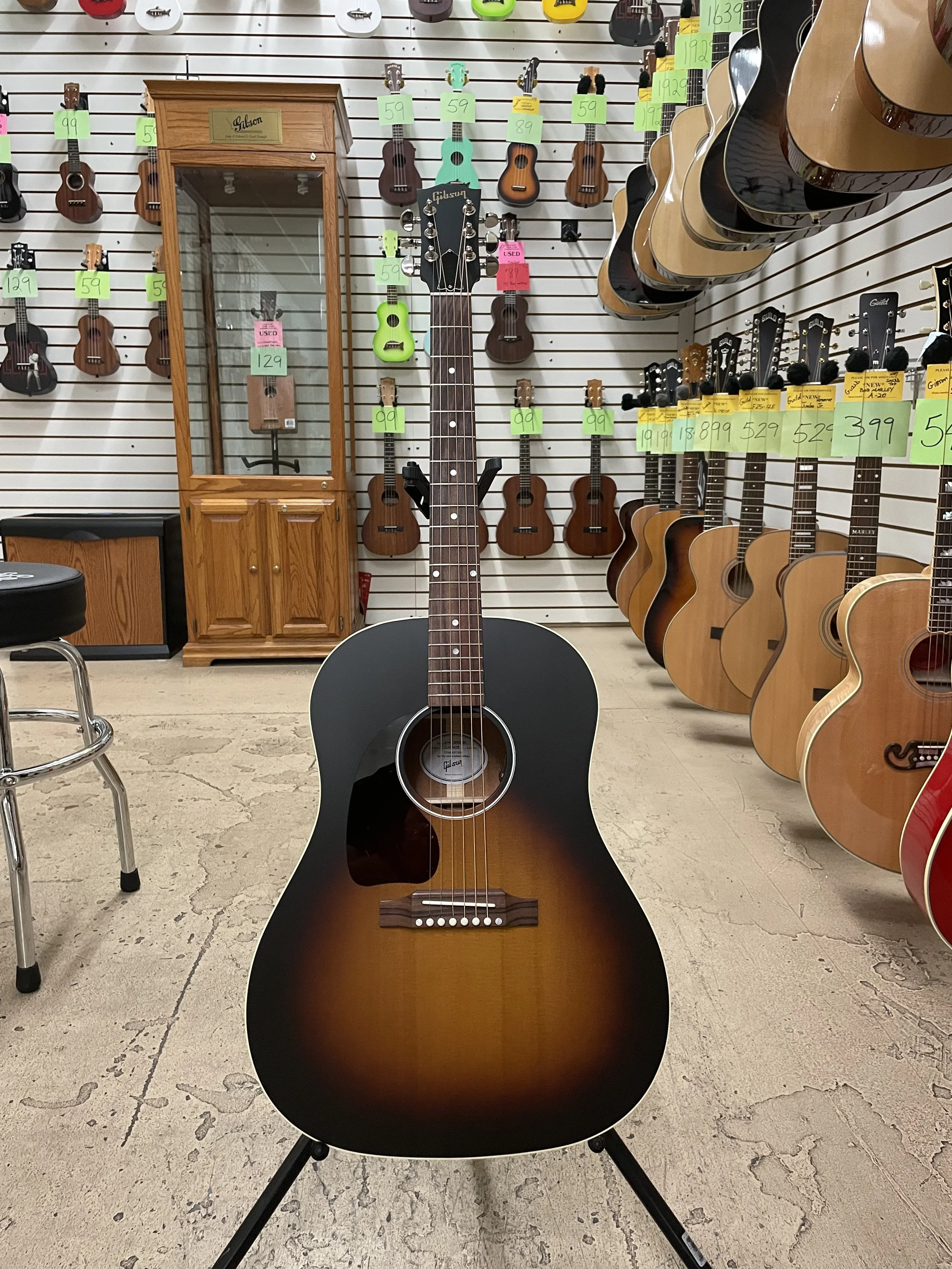 2025 Gibson J45 Special Left Handed Vintage Sunburst