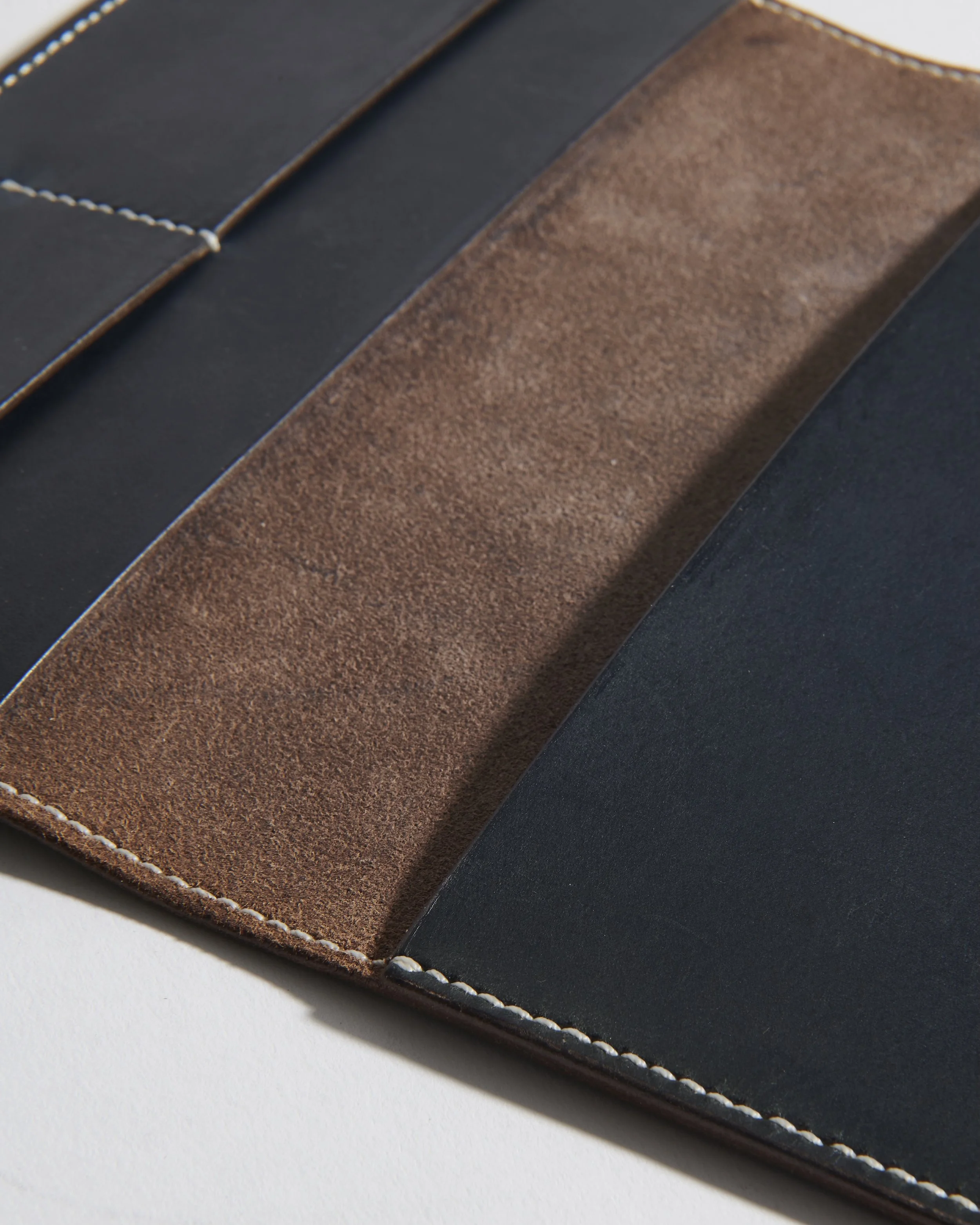 June billfold detailed shot of stitch