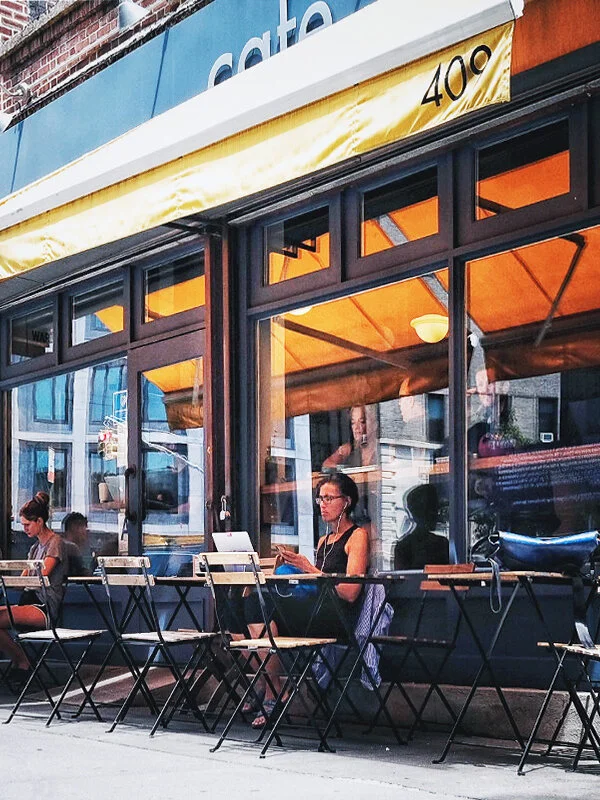 outdoor seating at a cafe