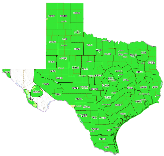 SPCS2022 Texas Multizone Partial layer shown with distortion at 50ppm and zone layer names.