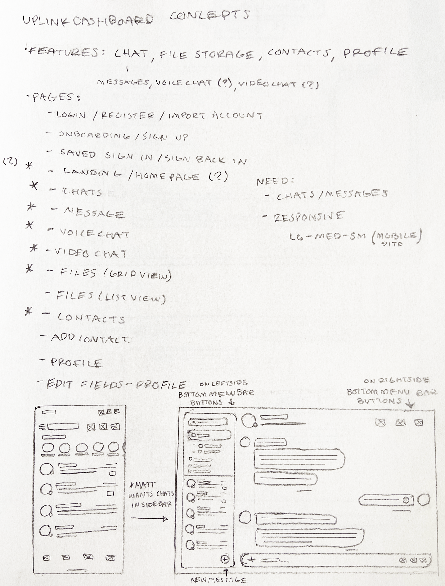 Mobile to web app concept and notes