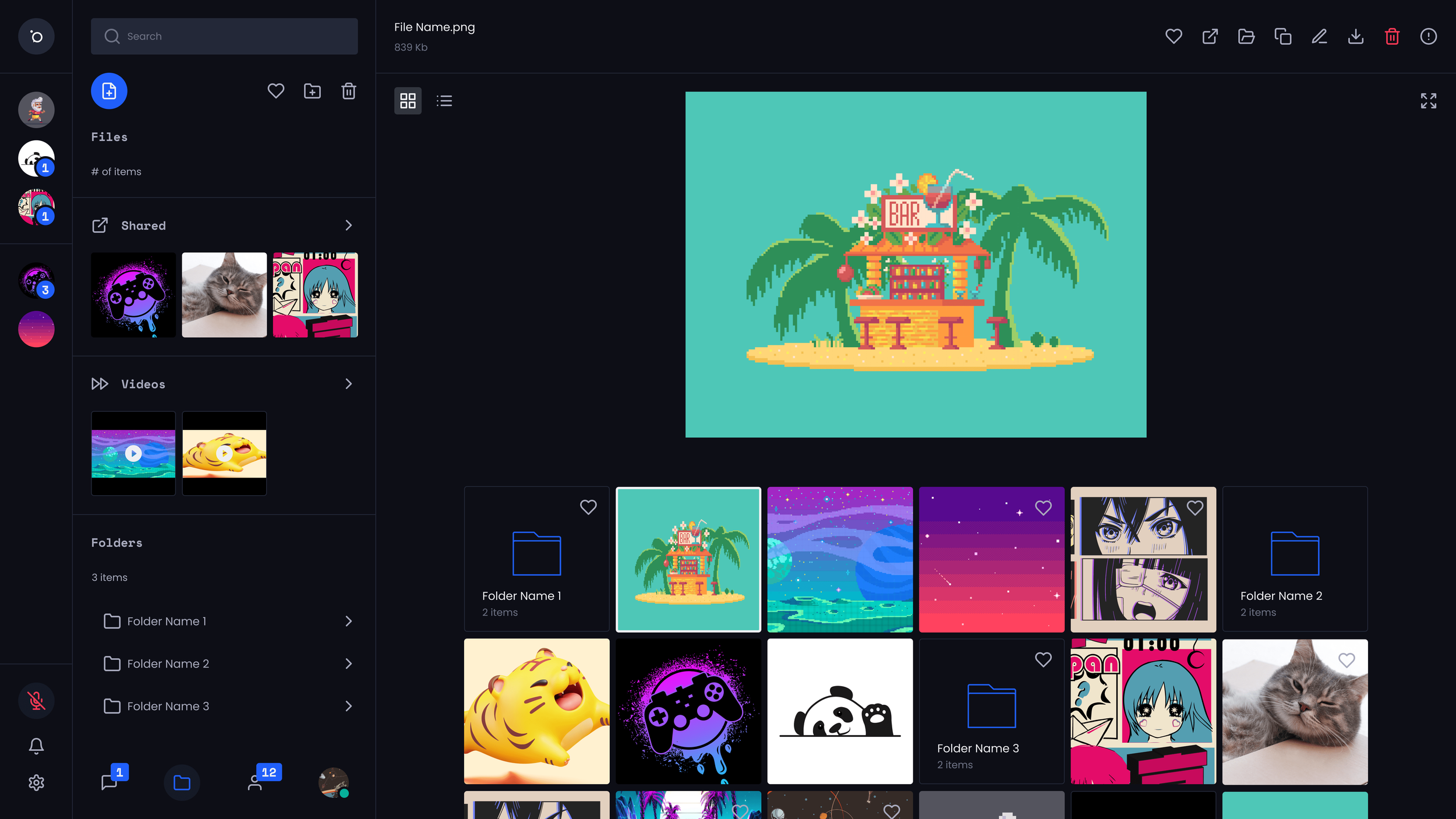 Concept for desktop version of Files