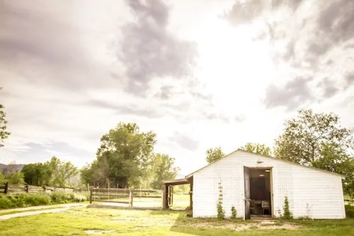 Brianna McCabe's Artist Studio with stormy sky above.