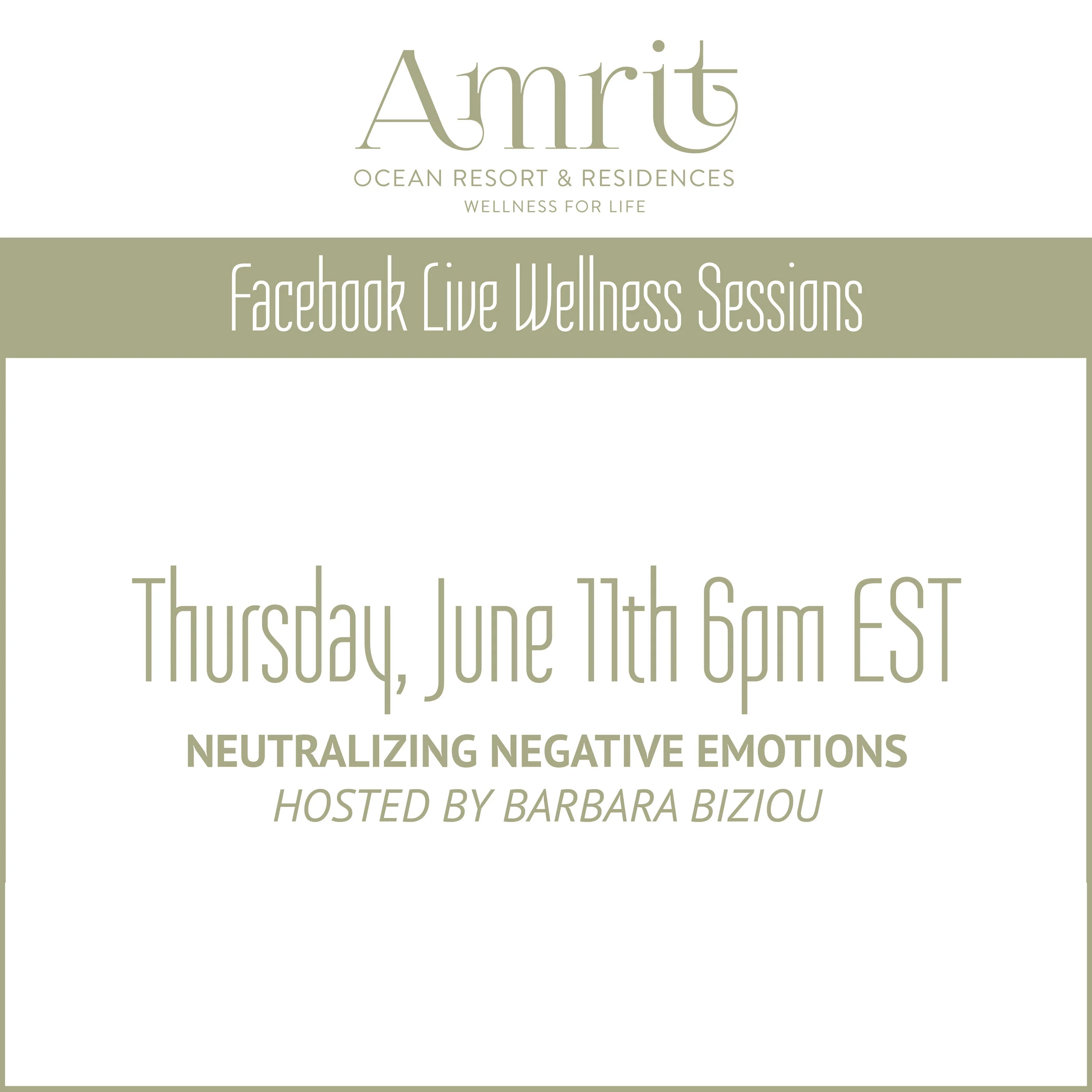 Amrit Virtual Wellness Session:  Diffusing Negative Emotions