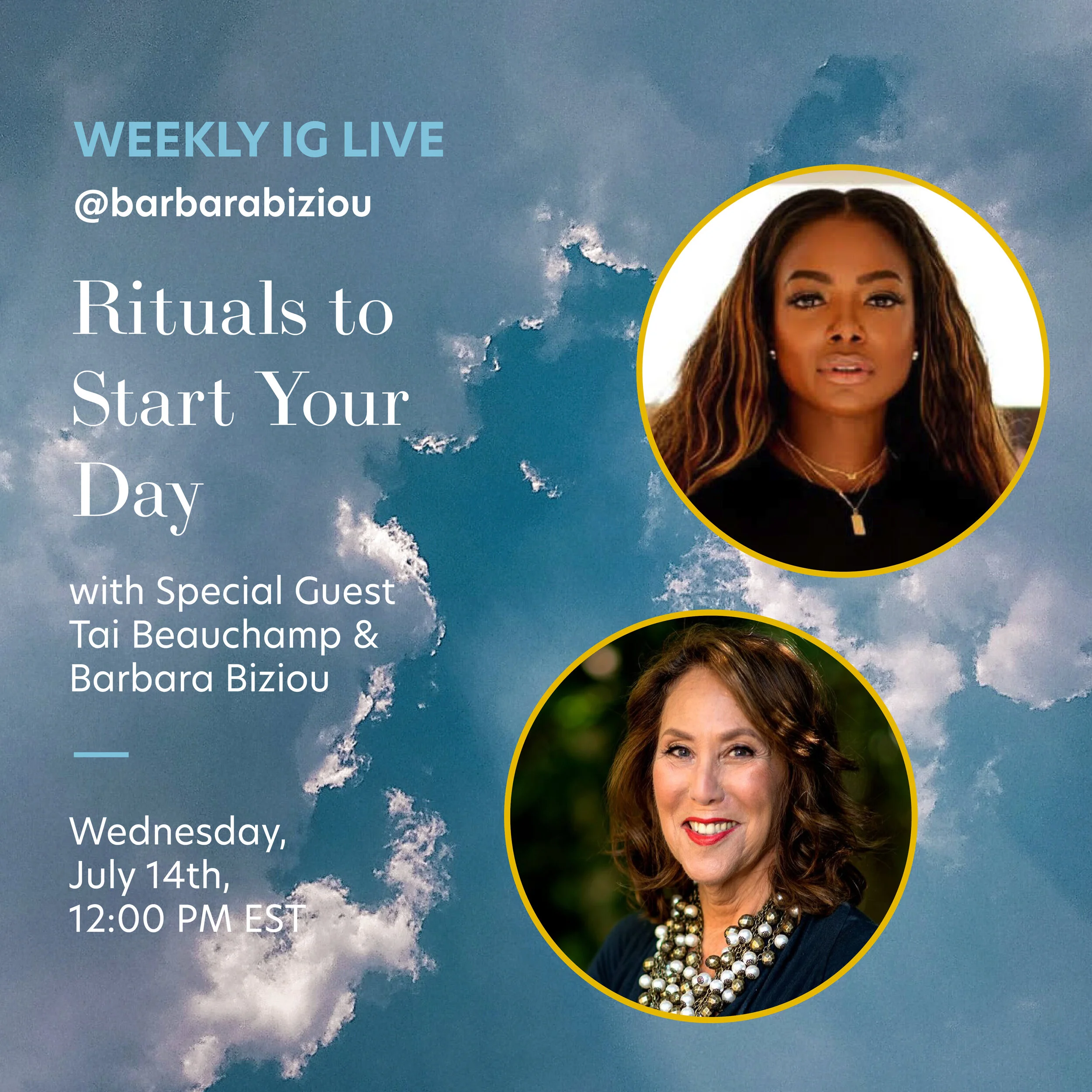 IG LIVE With a Special Guest Tai Beauchamp: Rituals to Start Your Day