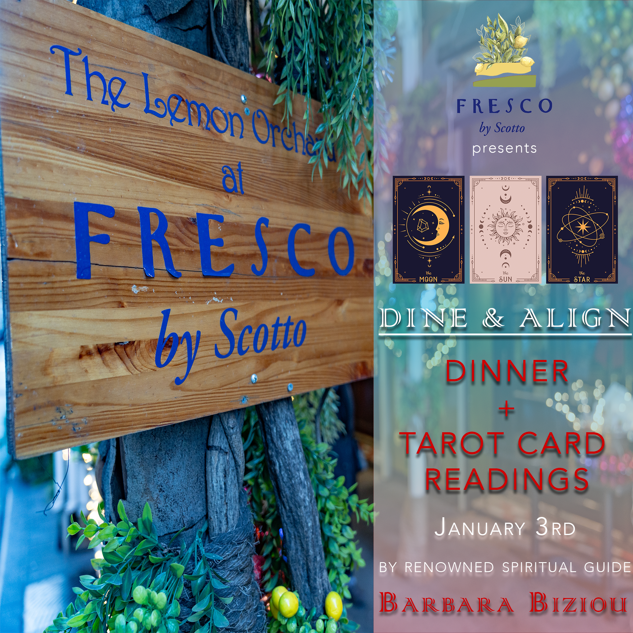 Dine &amp; Align: Dinner + Tarot Card Readings