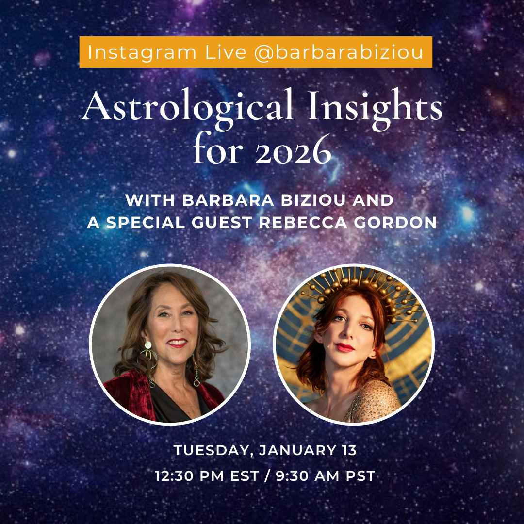 Instagram&nbsp;Live with Barbara and a Special Guest Rebecca Gordon:&nbsp;Astrological Insights for 2026