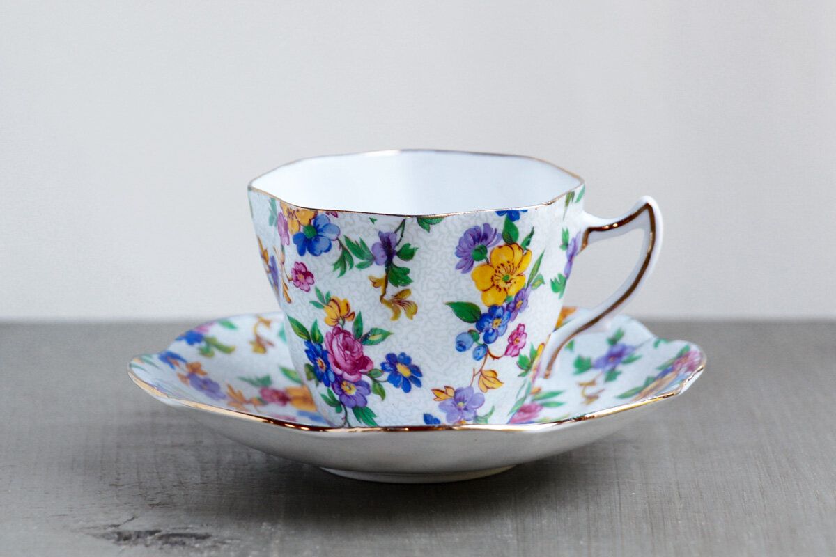 Vintage Tea Cup & Saucer Set   Mintons England   Arogya Holistic