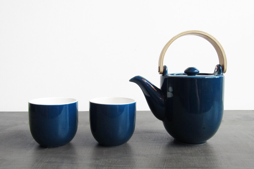 Blue Glaze Tea Set  Arogya Holistic Healing