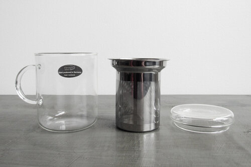 Bestaan Ongemak Wind Trendglas Tea Cup | Glass Lid & Stainless Steel Filter | Arogya Holistic  Healing