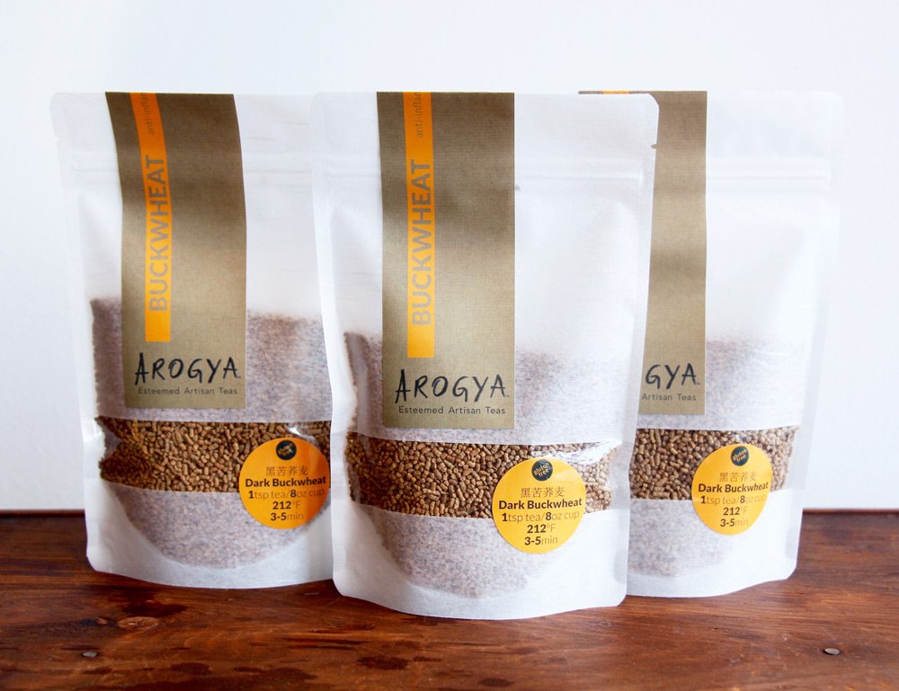 Arogya dark buckwheat herbal tea in retail bags