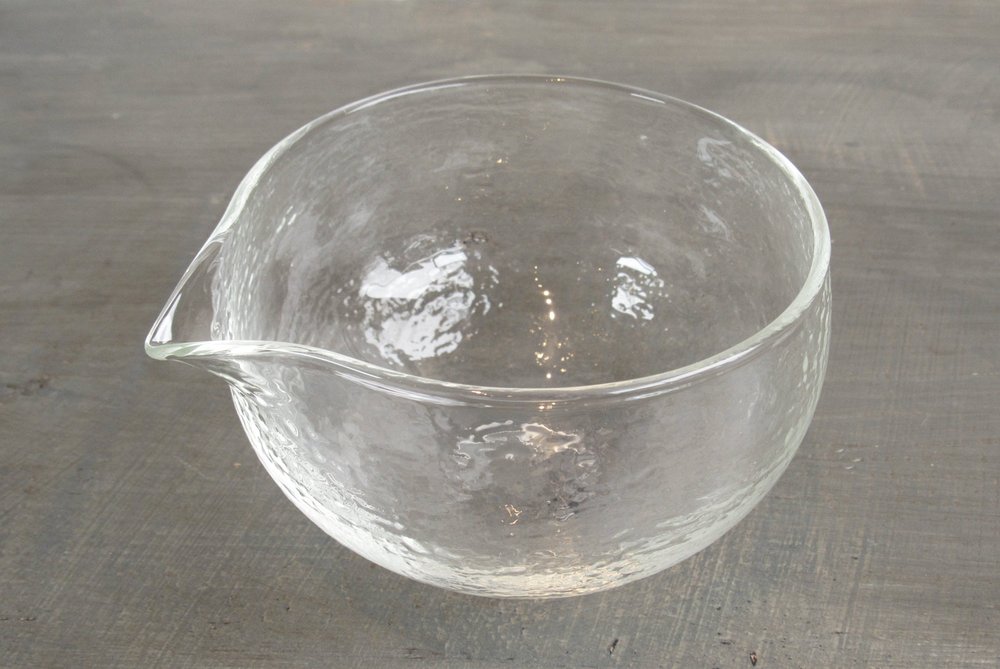 Textured Glass Matcha Bowl with Spout and spoon Unique Water