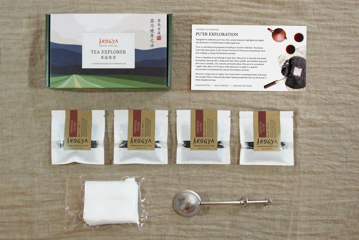 Vintage Pu'er Tea Explorer Box | Loose Leaf Brewing Set | Arogya