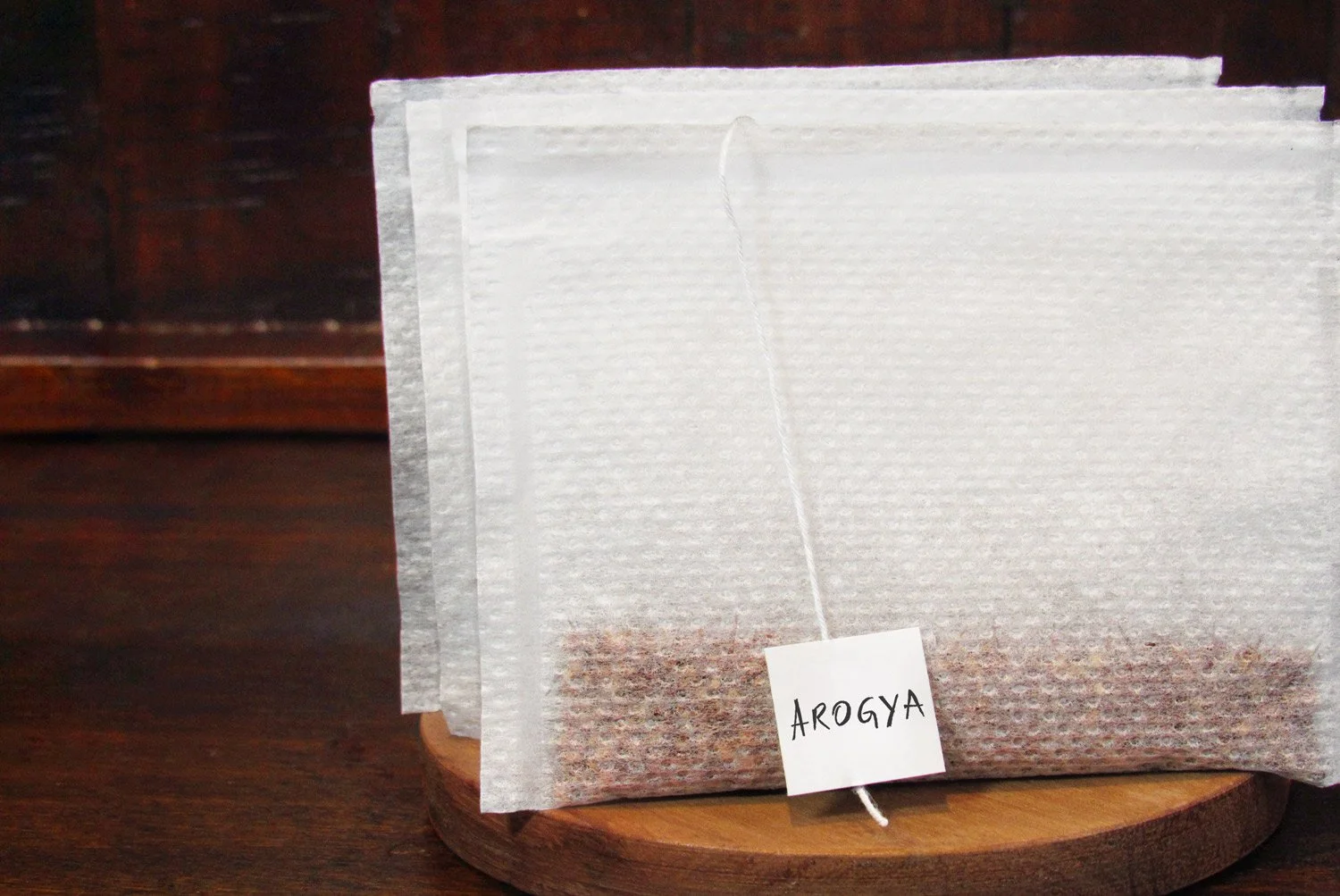 Corn silk tea packaged in white tea bags