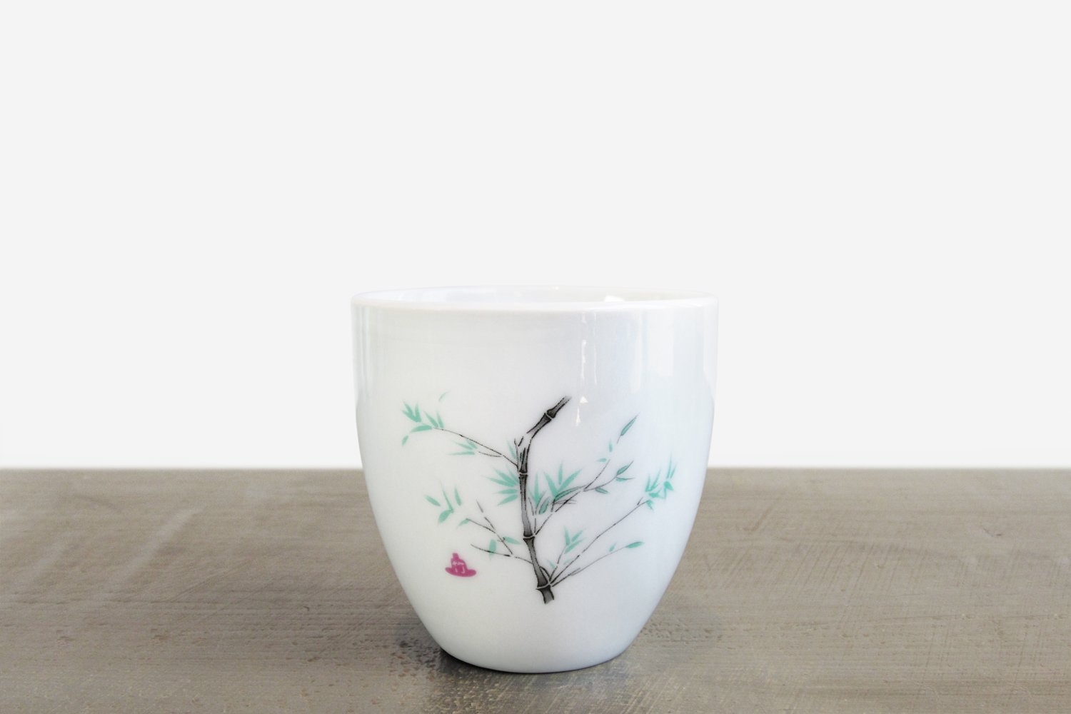 Chinese teacup with bamboo pattern