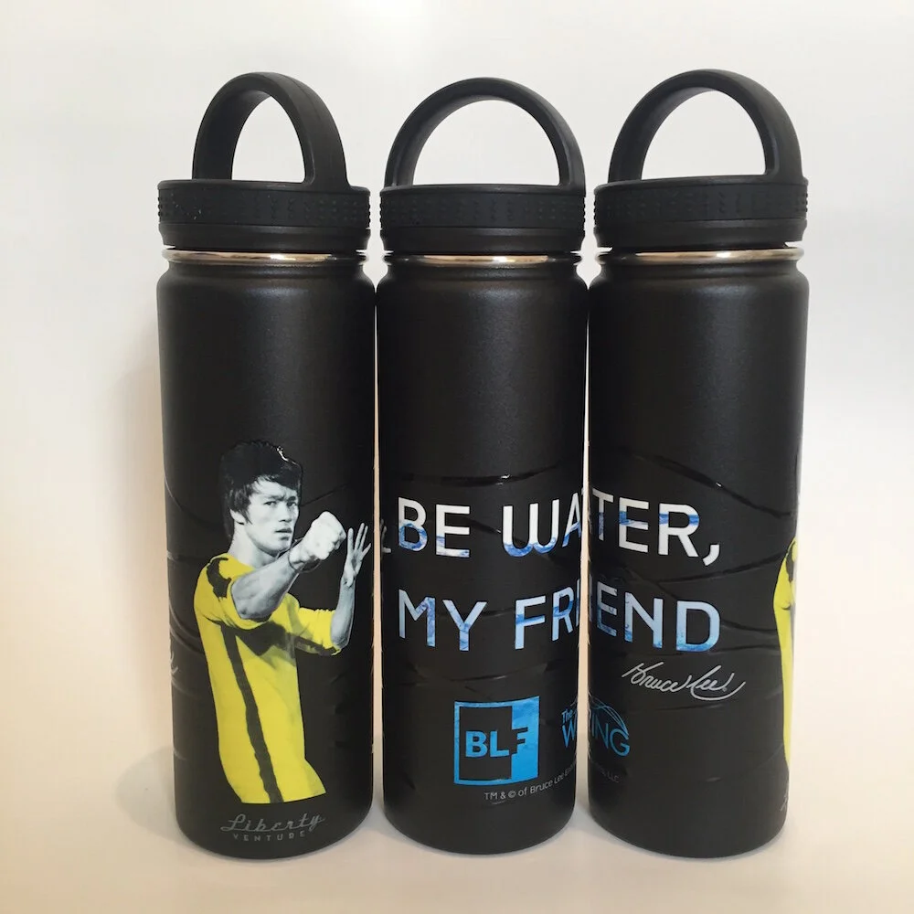 Bruce Lee Be Water My Friend Water Bottle Digital Wing Luke