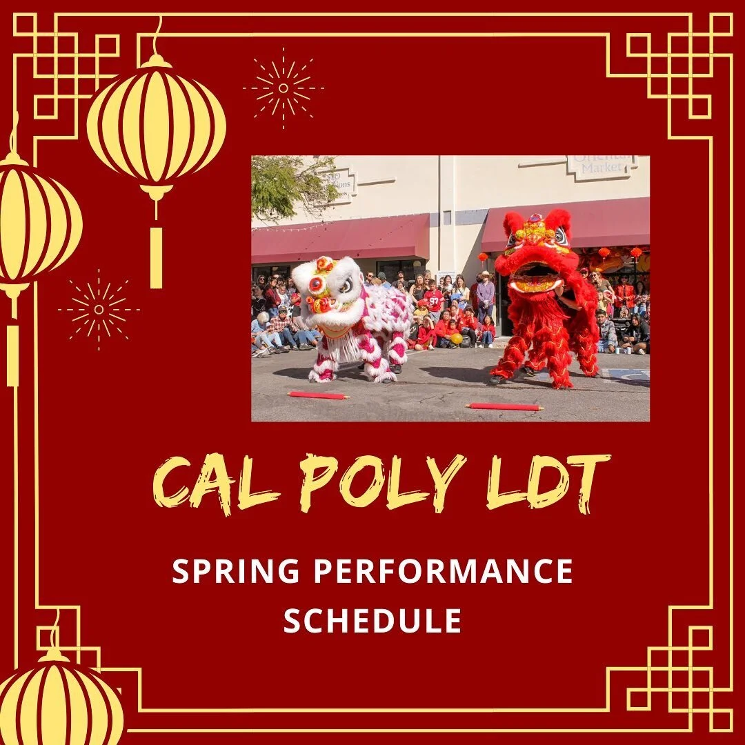 We are so excited to announce our Spring performance schedule! Hope to see you there 🤩🤩

If you have any questions, feel free to DM us. 

#calpoly #liondance #team #sanluisobispo #performance #blessings