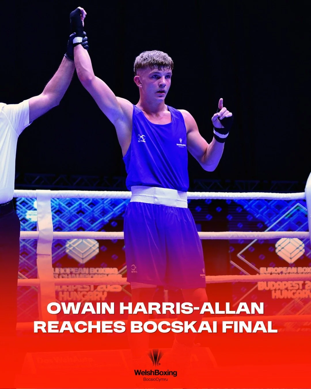 🥊 Owain Harris-Allan Reaches the Bocskai Final

A huge moment for Welsh Boxing as Owain Harris-Allan secures his place in the final with an outstanding semi-final victory 👊🔥

Taking on Mahmoud Al Chabtun (NED), Owain delivered a composed and deter