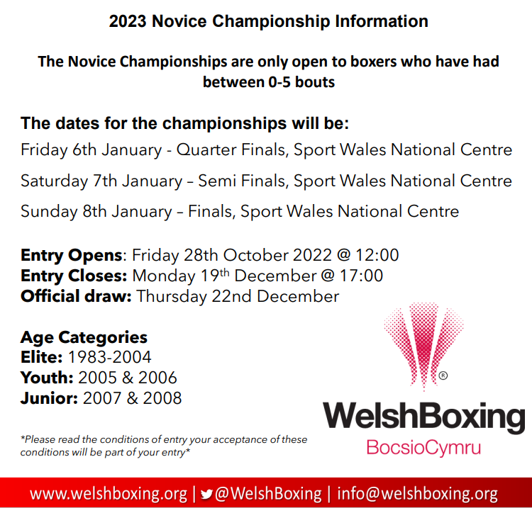 2023 NOVICE CHAMPIONSHIP — Welsh Boxing