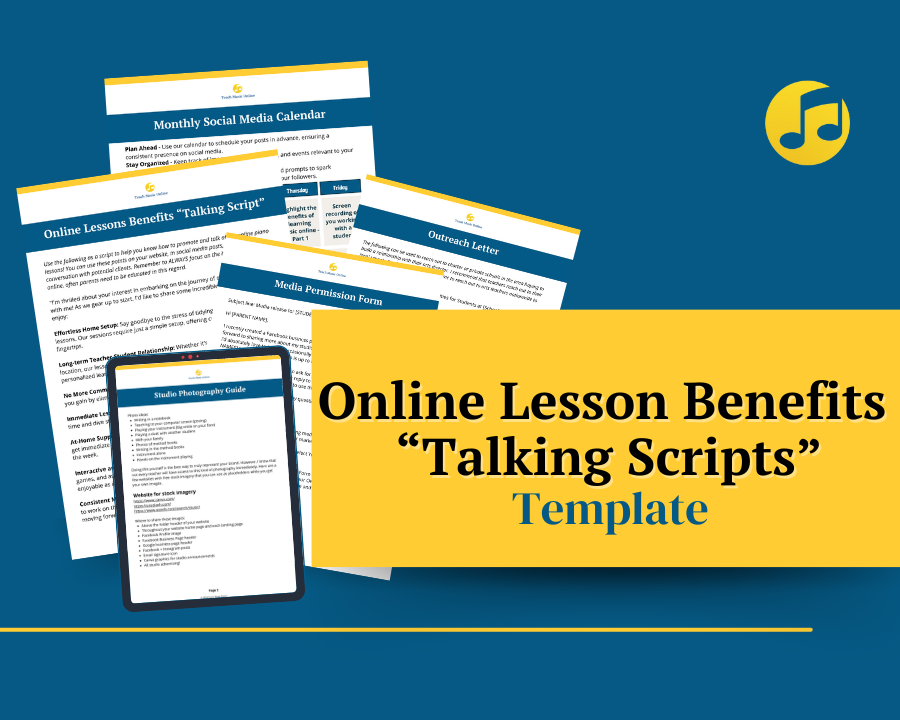 Online Lesson Benefits "Talking Scripts" Template