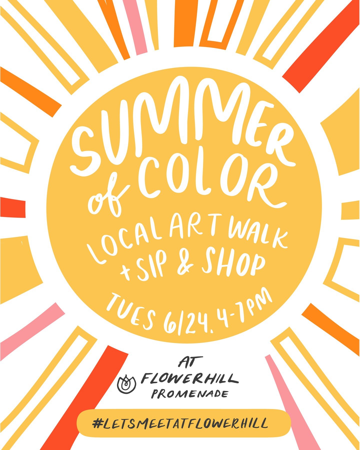 🎨✨ Save the date for SUMMER OF COLOR, a community art walk + sip &amp; shop ✨🎨⁠
⁠
Join us for a vibrant celebration of creativity and community at Flower Hill Promenade! Stroll through our Art Walk featuring incredible local artists, including a li