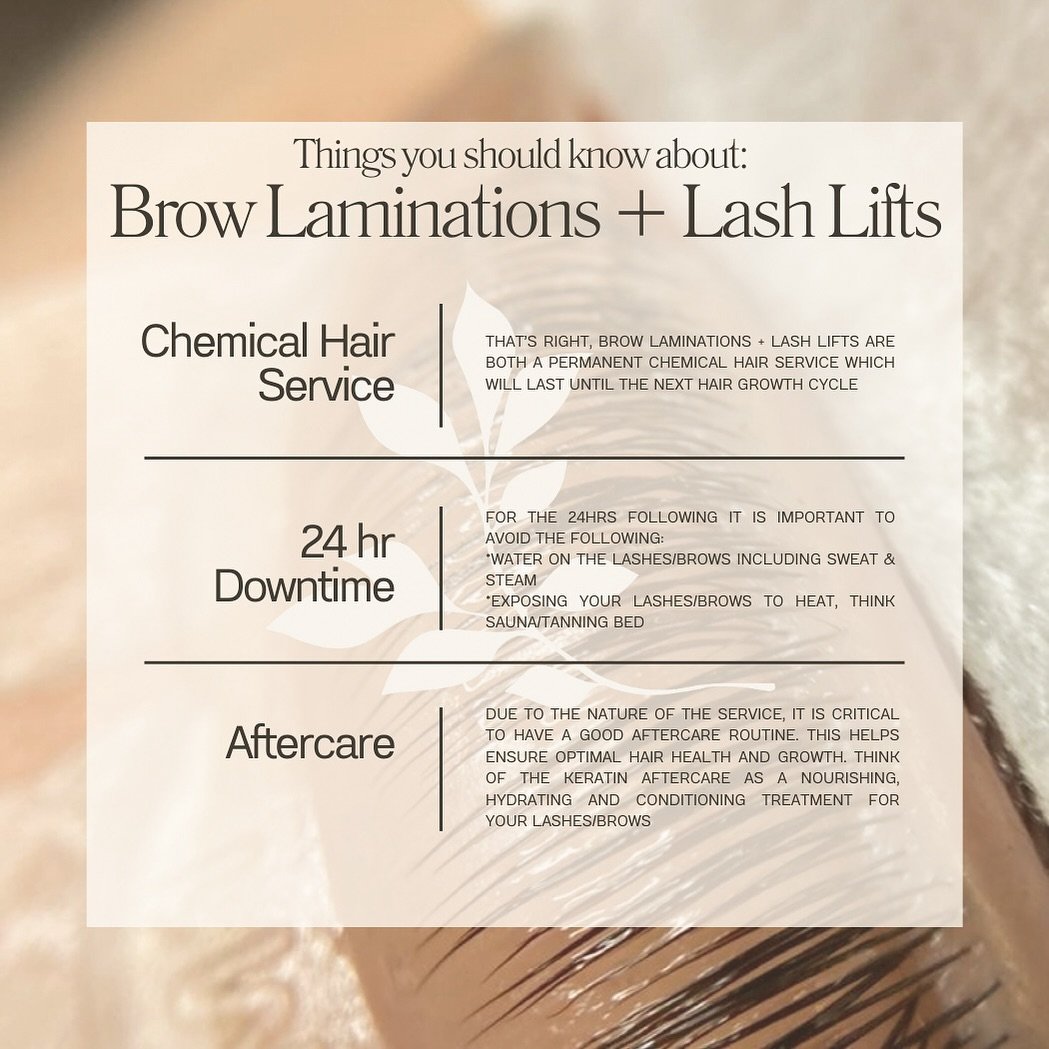 The more you know: Lash Lifts + Brow Laminations Edition✨

#themoreyouknow #lashlift #browlamination #aftercare #jemiorstyling