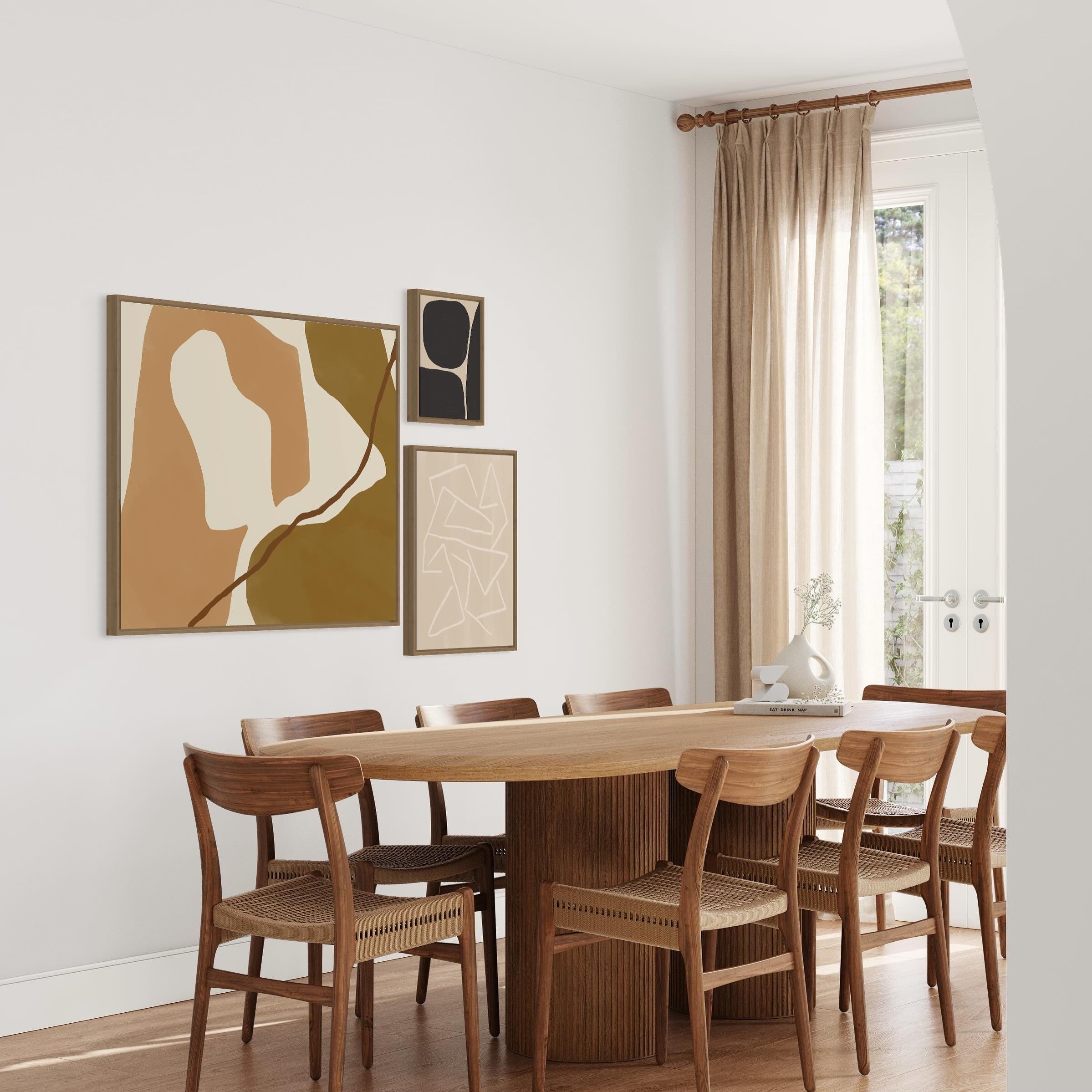 Very into a collage of STS prints in this sweet dining room thanks to @smartistapp ✨ As a small side business, it&rsquo;s so helpful to have easy ways to create content for your work!⁣
.⁣
.⁣
.⁣
.⁣
.⁣
.⁣
#artprints #modernart #abstractart #interiordes