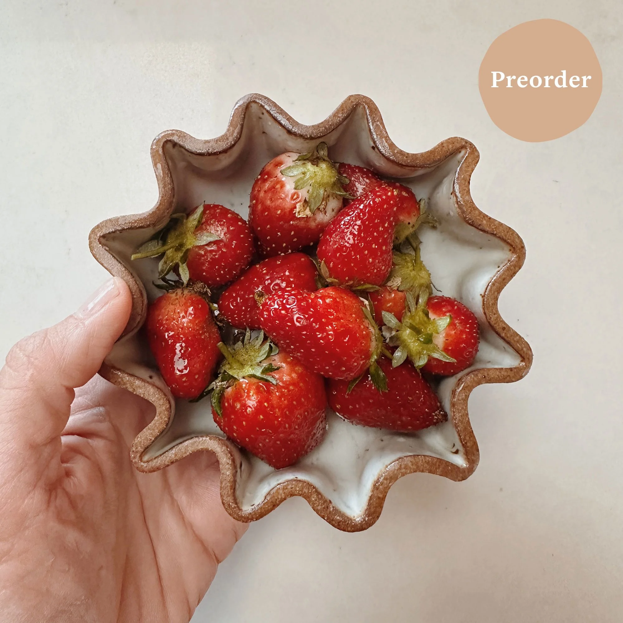 Rippled Ceramic Berry Bowl (Preorder)