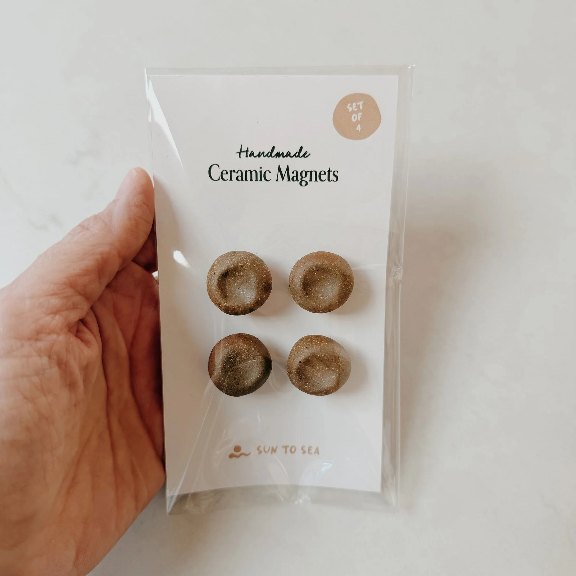 Set of 4 Pebble Ceramic Magnets