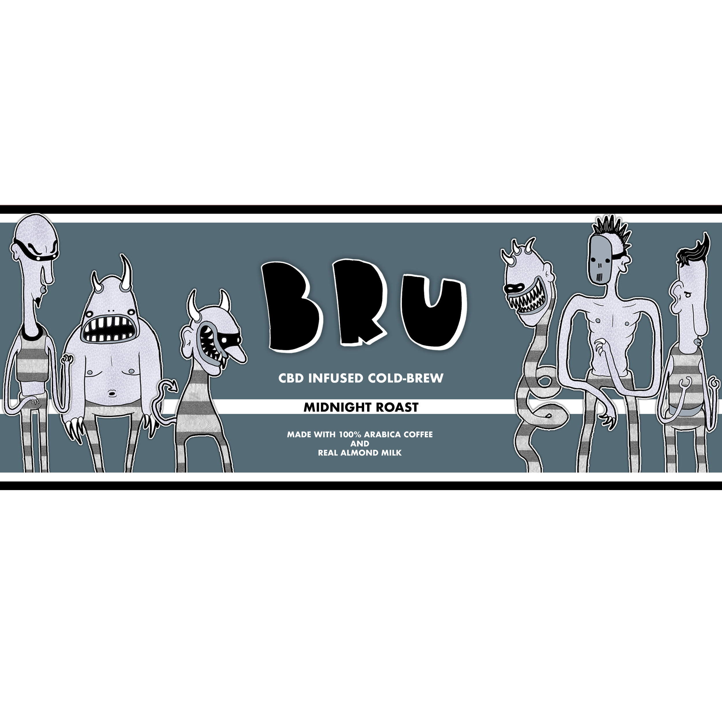 "Bru Cold Brew Coffee" Label (Midnight Roast)
