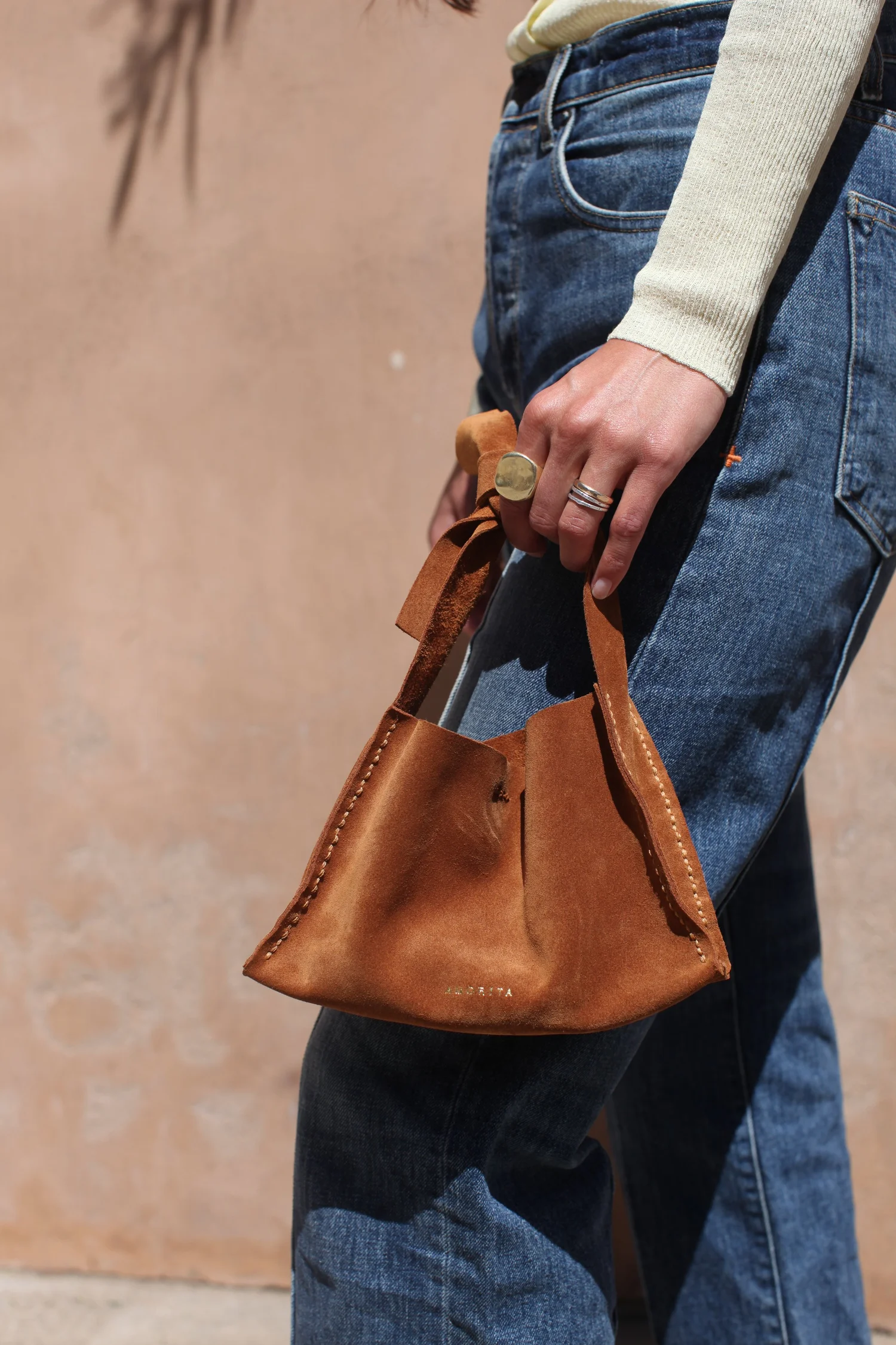 バッグ ITTI GEM KNOT SHOULDER LEATHER BAG Esme | micro knot bag — AMORITA