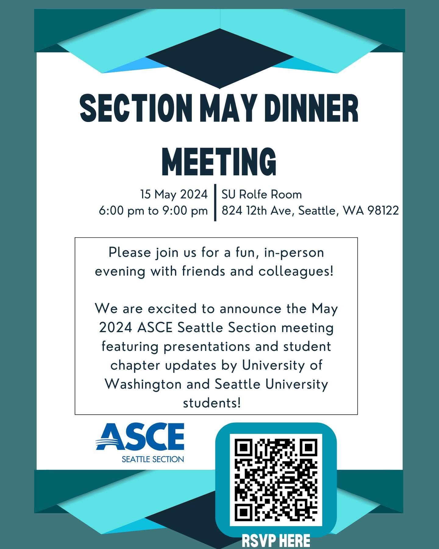 Please join us next Wednesday for the Seattle Section May Dinner Meeting! We will be at SU watching student presentations and hearing student chapter updates. Low cost for all attendees! Sign up now!
