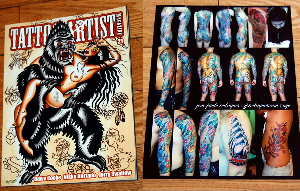 Featured at the glamorous and exclusive Tattoo Artist Magazine number 21 with his collection