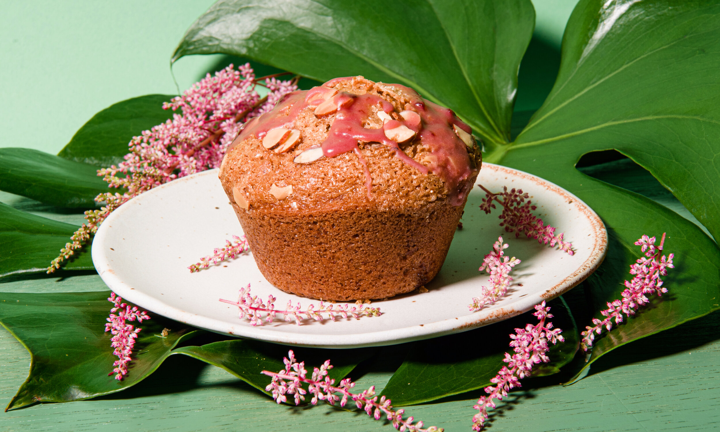 almond cherry muffin