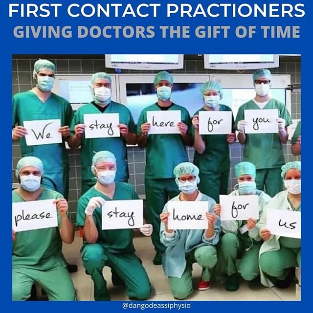Medical doctors are the ones on the front line. They are our infantry in this war against COVID-19 💪
.
If they are the infantry, then first contact practitioners like physios, chiros and osteos surely are their support staff 🙏
.
For most problems y