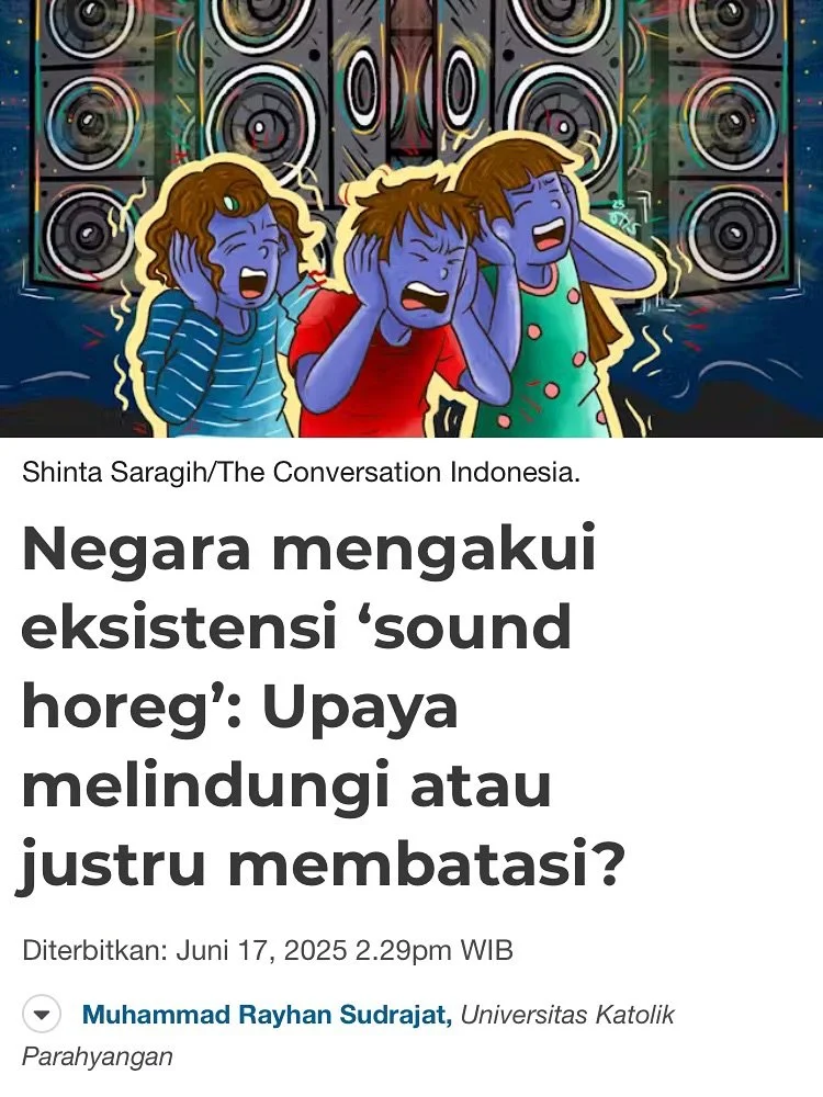 Apa jadinya kalau suara rakyat justru dibungkam saat sedang diakui?

Di pinggiran sebuah kota, dentuman &ldquo;sound horeg&rdquo; lahir dari kreativitas komunitas yang tak tersentuh industri musik. Tapi ketika negara mulai &ldquo;mengakui&rdquo; mere