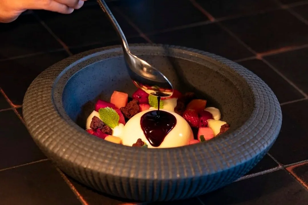 mediterranean style panna cotta in ubud