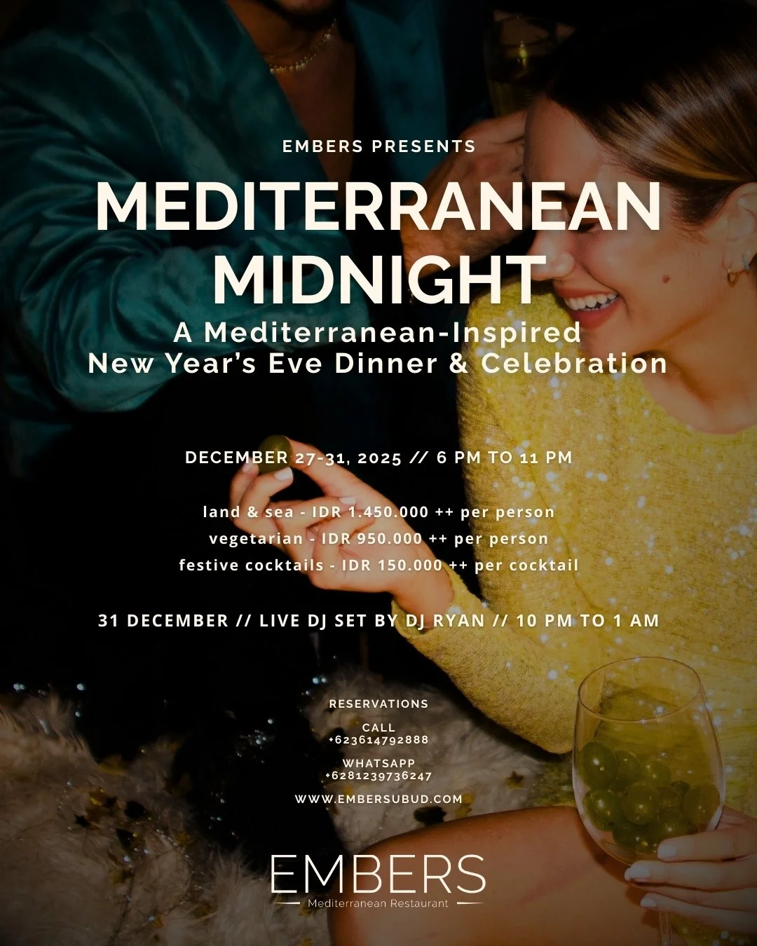 MEDITERRANEAN MIDNIGHT: A Mediterranean Inspired Festive Feast and New Year’s Eve Celebration