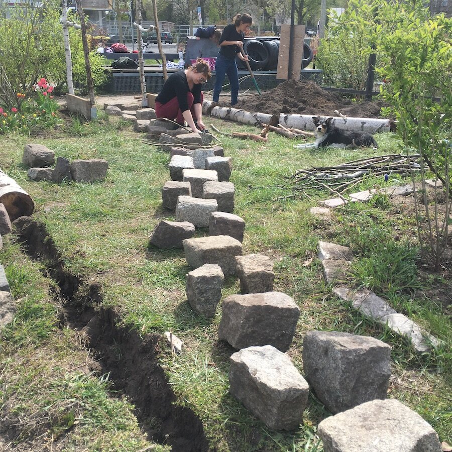 Re-laying the stone path 
