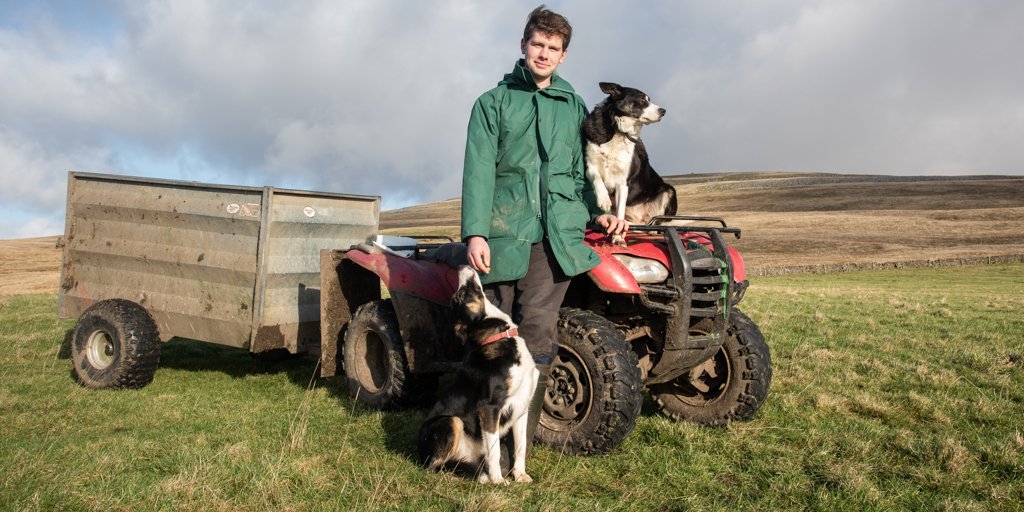 Will Dawson, Ingleborough commoner with his two dogs Bette and Jill. They feature in Commons Stories. Credit Rob Fraser..jpg