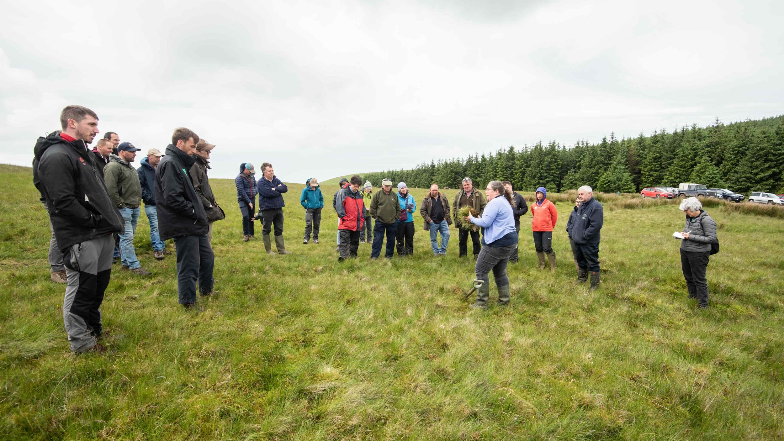 Becky Wilson of Farm Carbon Toolkit talking about the land's ability to store carbon and other greenhouse gases on Kinniside Common. Credit Rob Fraser..jpeg